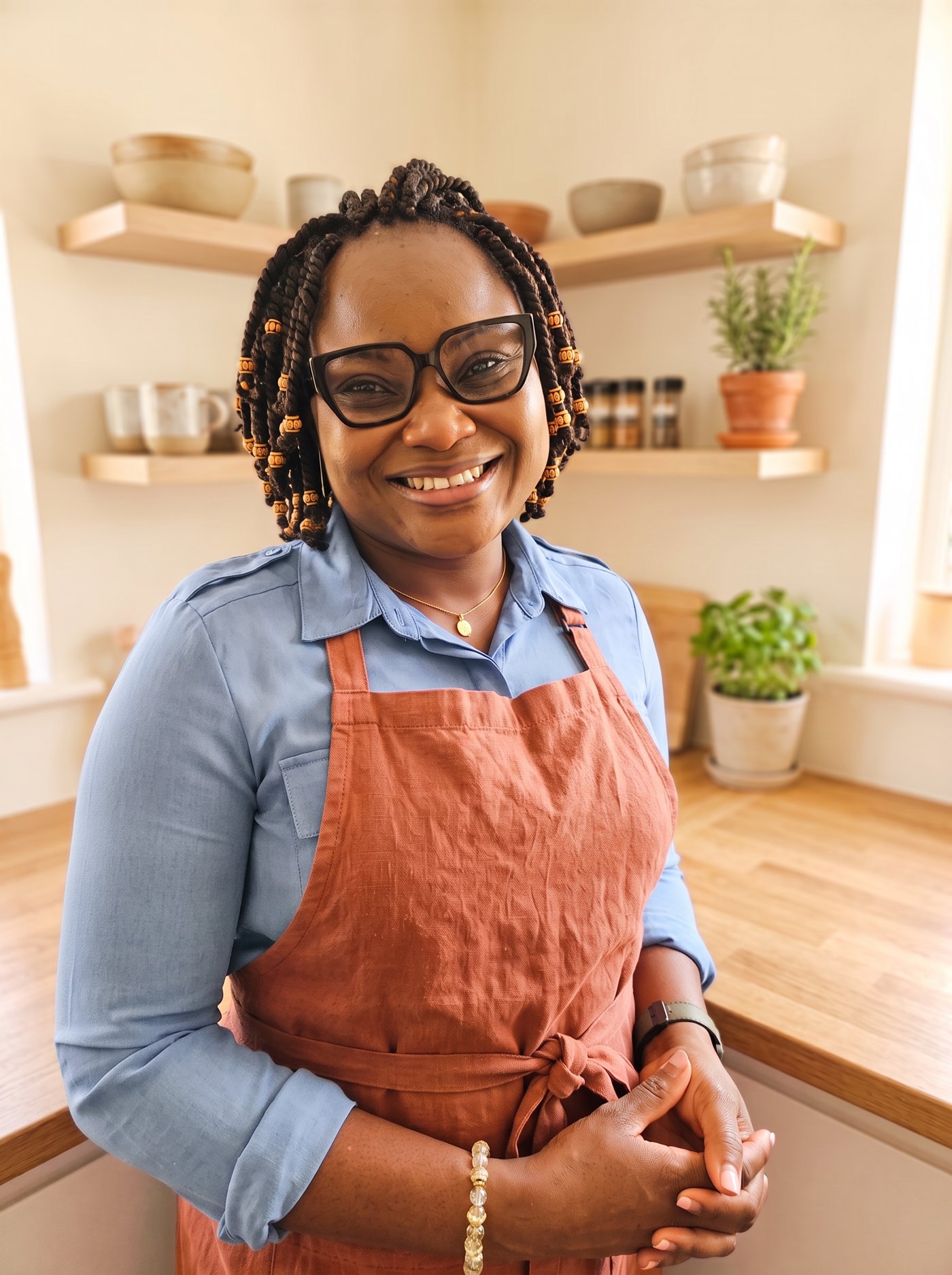 Massan, fondatrice de Ma Semaine en Cuisine, souriante dans une cuisine